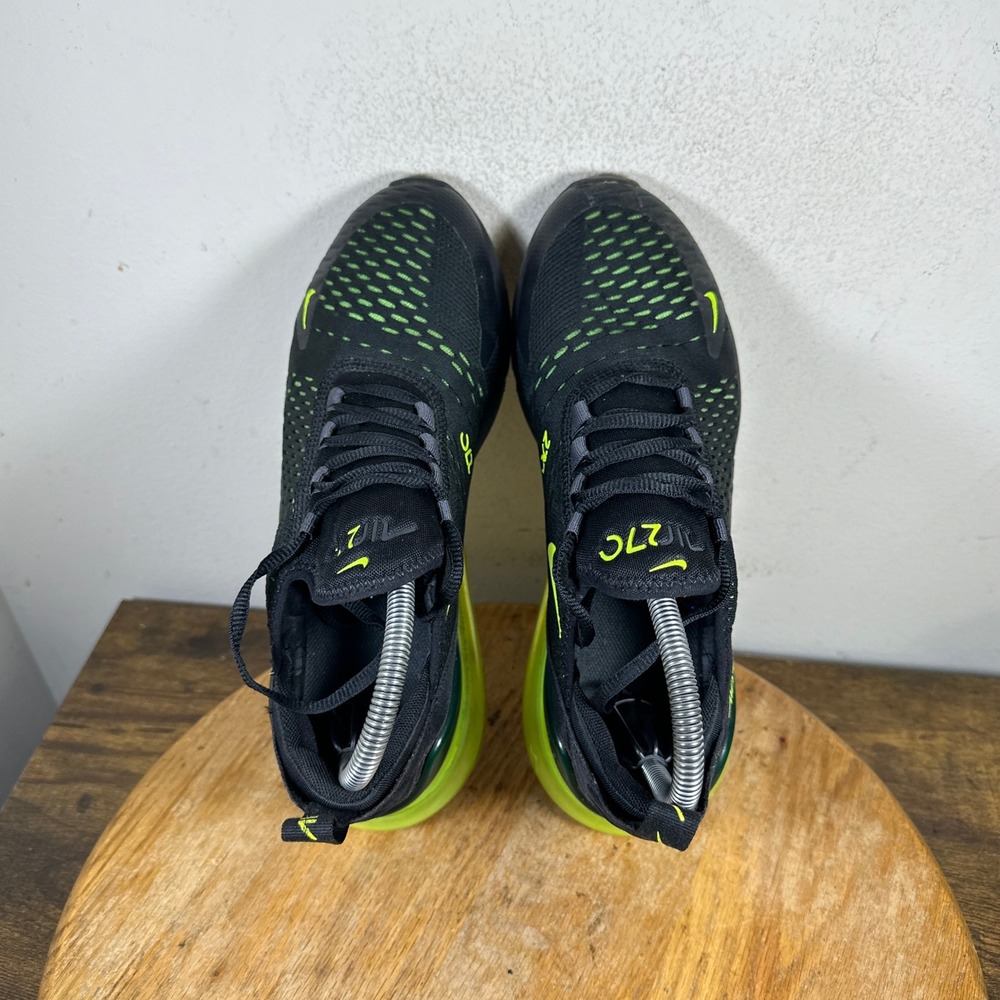 Nike Air Max 270 Black Neon Green Women's Running Sneakers Shoes Size 8 - Picture 6 of 8